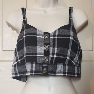 American Black and White Eagle Crop Top Large